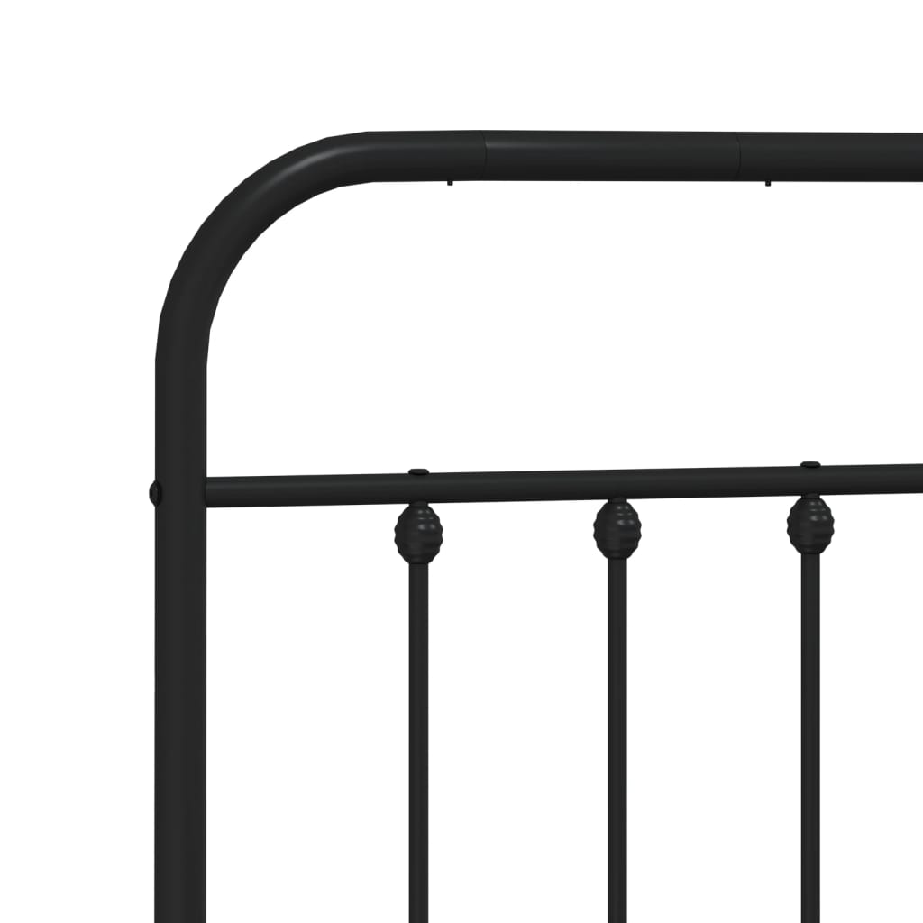 vidaXL Cadre de lit métal sans matelas avec tête de lit noir 183x213cm