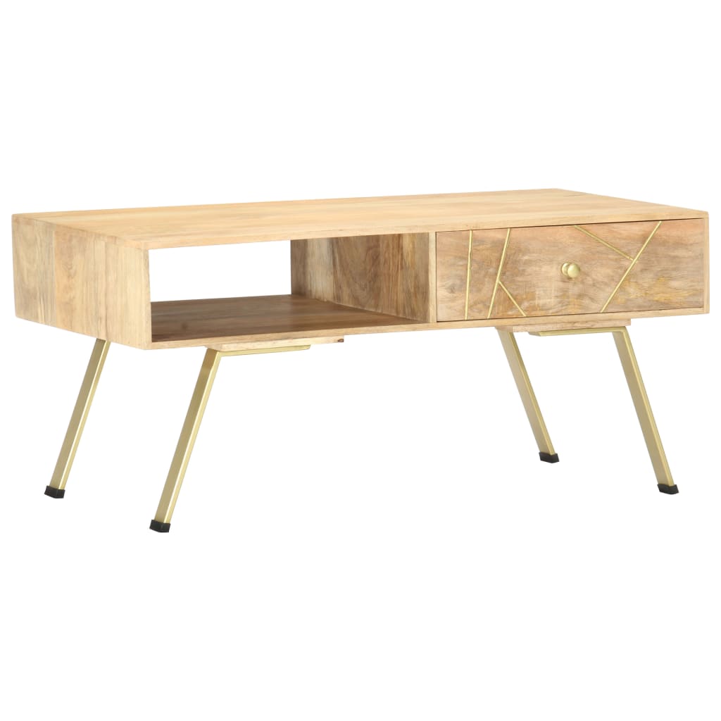vidaXL Table basse 95x50x42 cm bois de manguier massif