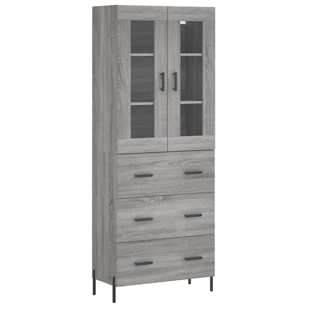 vidaXL Buffet haut Sonoma gris 69,5x34x180 cm Bois d'ingénierie