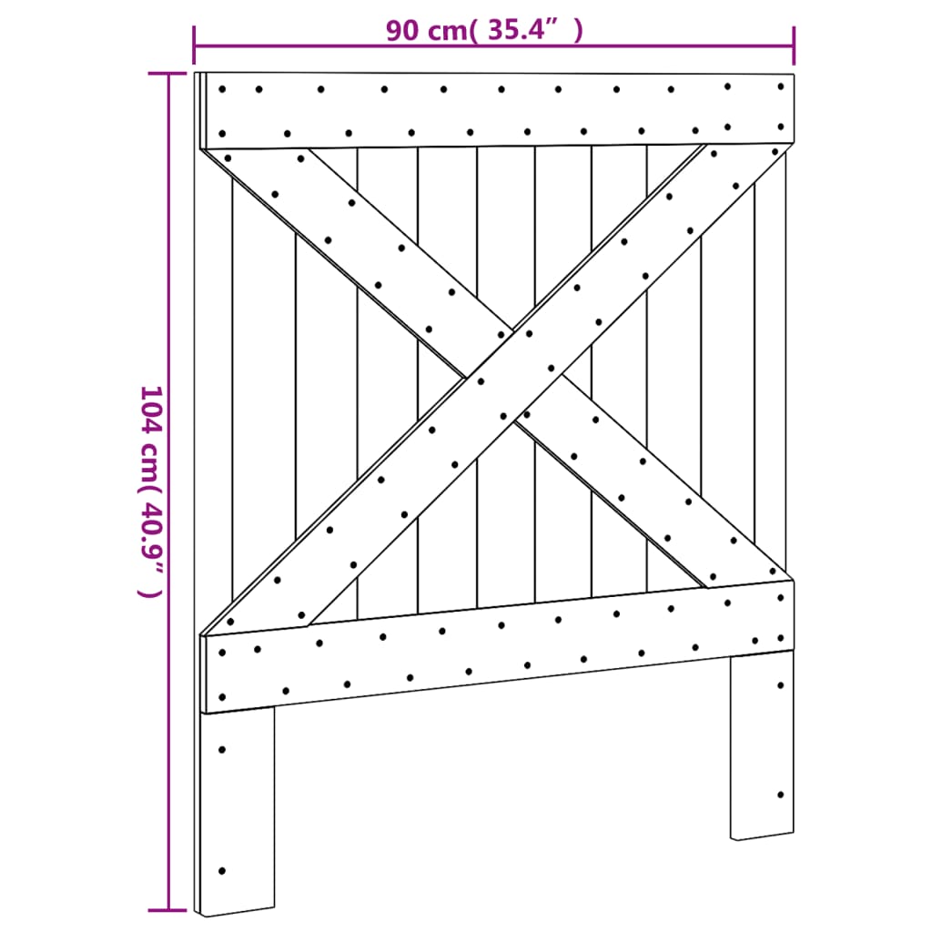 vidaXL Tête de lit 90x104 cm bois massif de pin