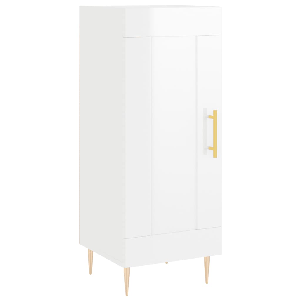 vidaXL Buffet haut Blanc brillant 34,5x34x180 cm Bois d'ingénierie