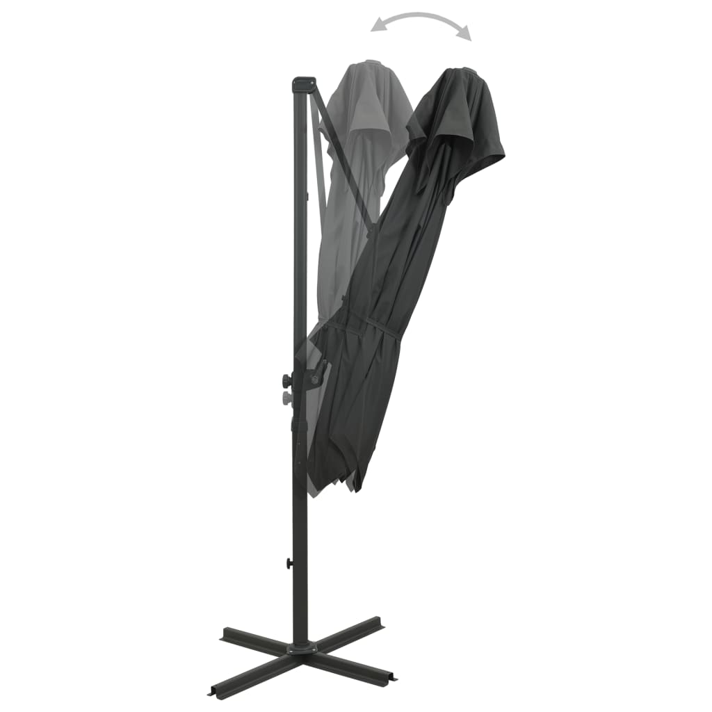 vidaXL Parasol de jardin en porte-à-faux à double toit anthracite