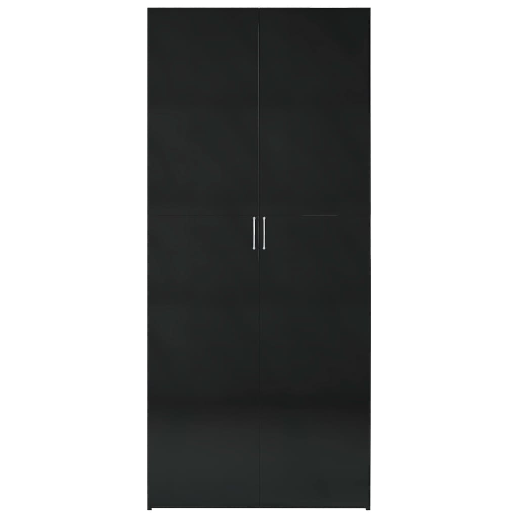 vidaXL Armoire de rangement Noir brillant 80x35,5x180 cm