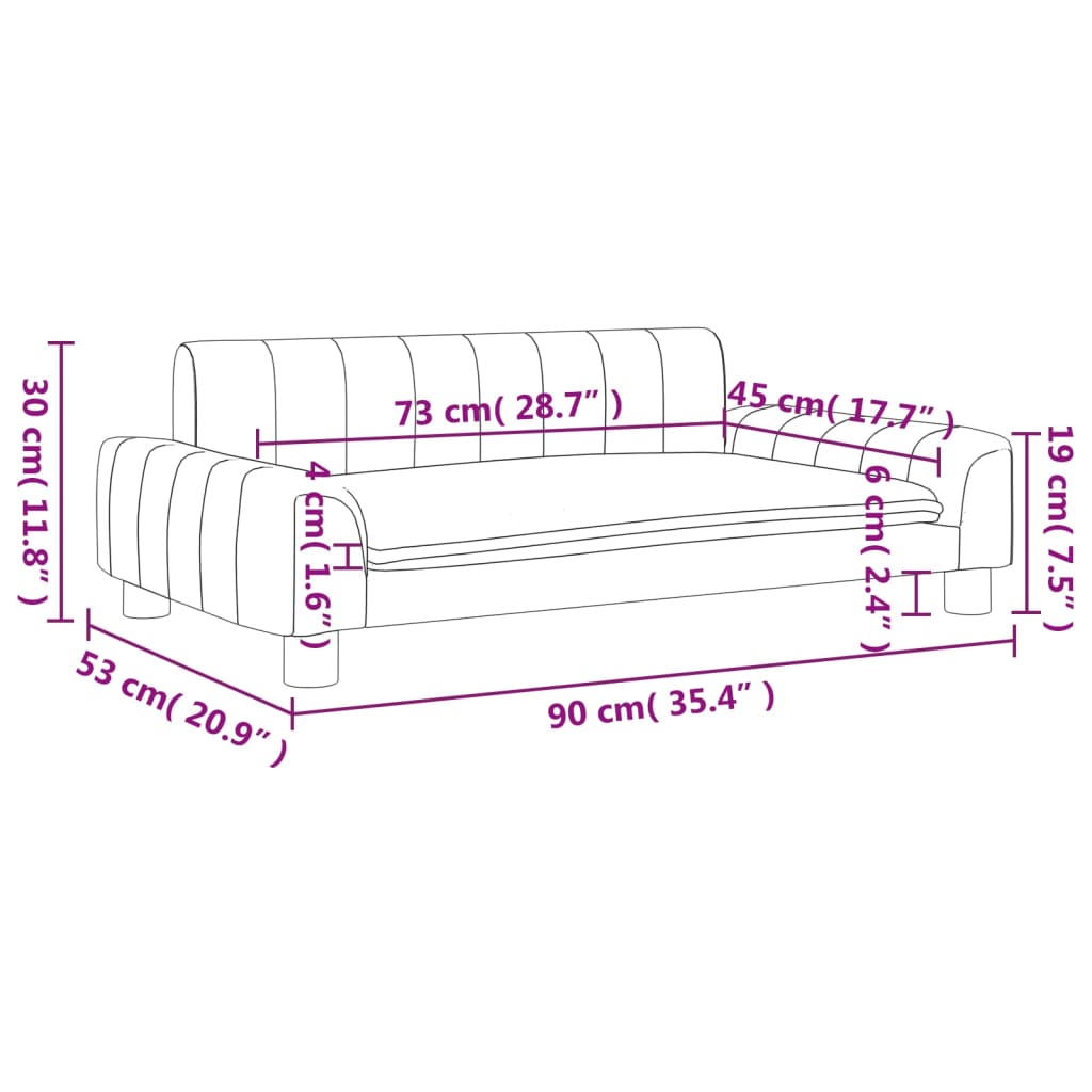 vidaXL Canapé pour enfants crème 90x53x30 cm similicuir