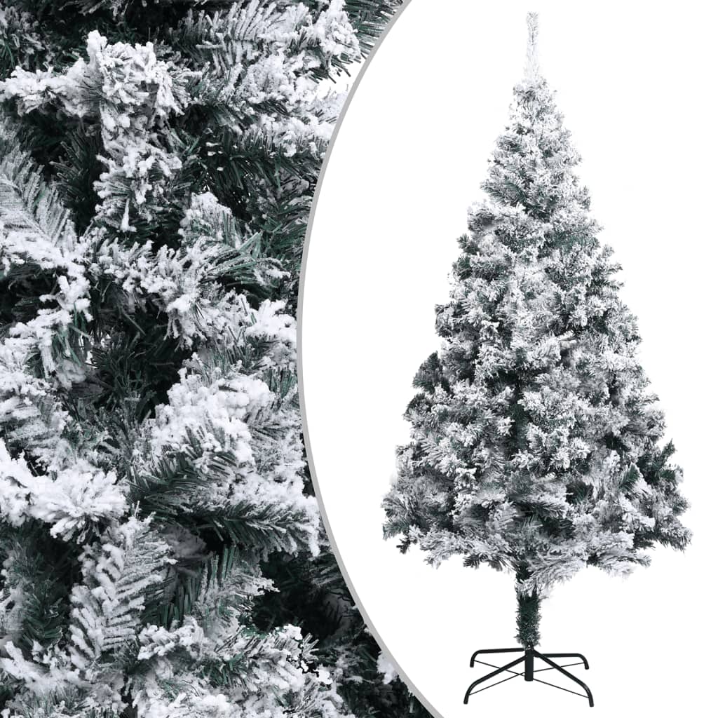 vidaXL Sapin de Noël artificiel avec neige floquée Vert 300 cm PVC