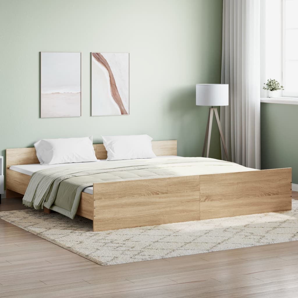 vidaXL Cadre de lit sans matelas chêne sonoma 180x200 cm