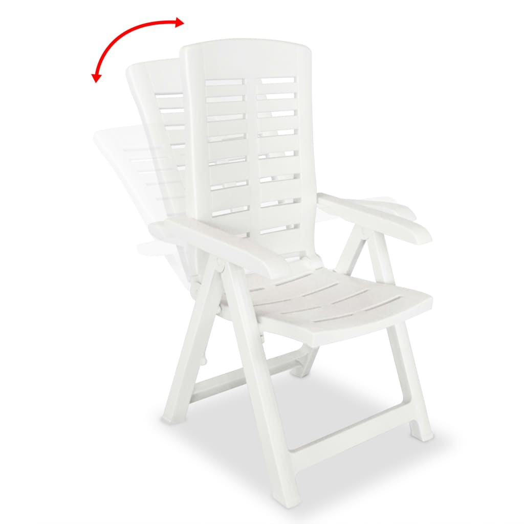 vidaXL Mobilier à manger d'extérieur 5 pcs Plastique Blanc