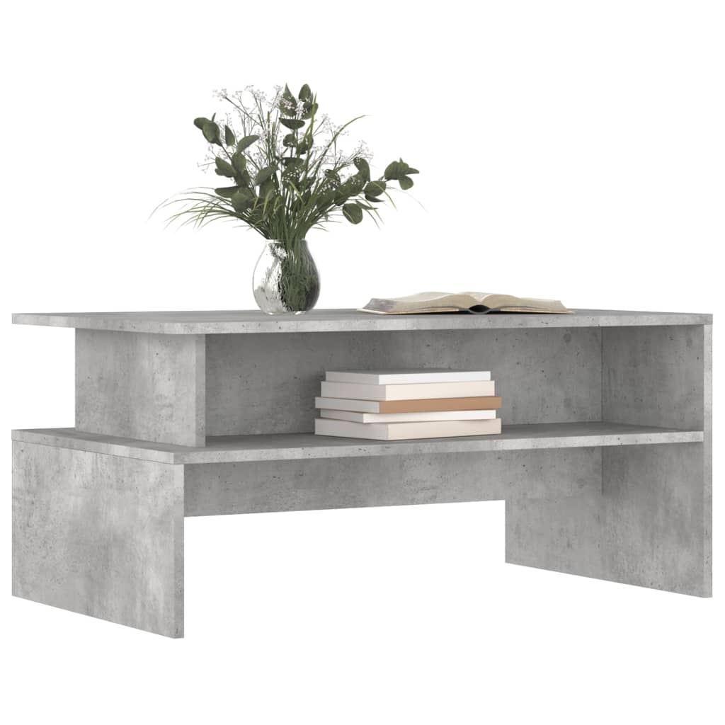 vidaXL Table basse gris béton 90x55x42,5 cm bois d'ingénierie