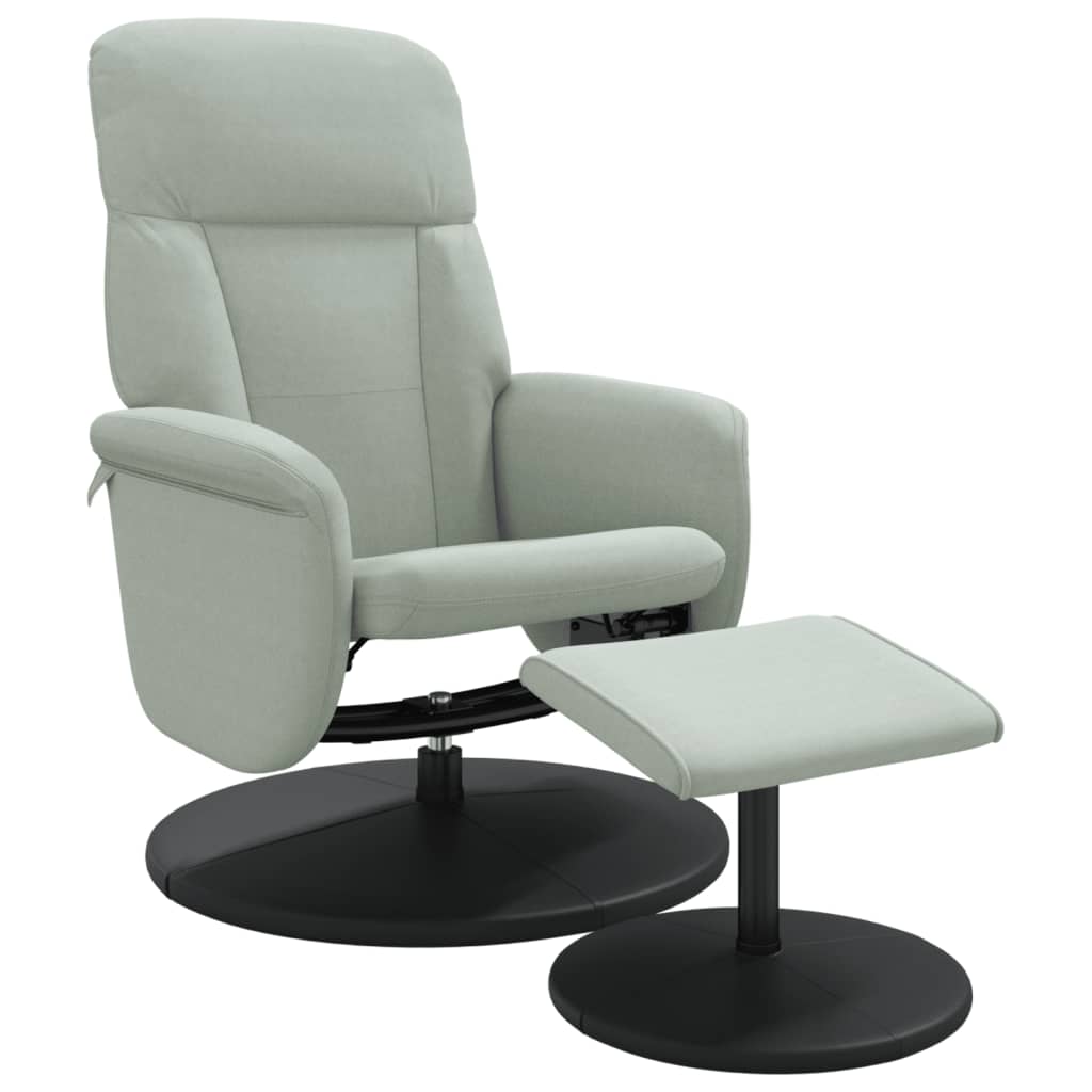 vidaXL Fauteuil inclinable avec repose-pied gris clair velours