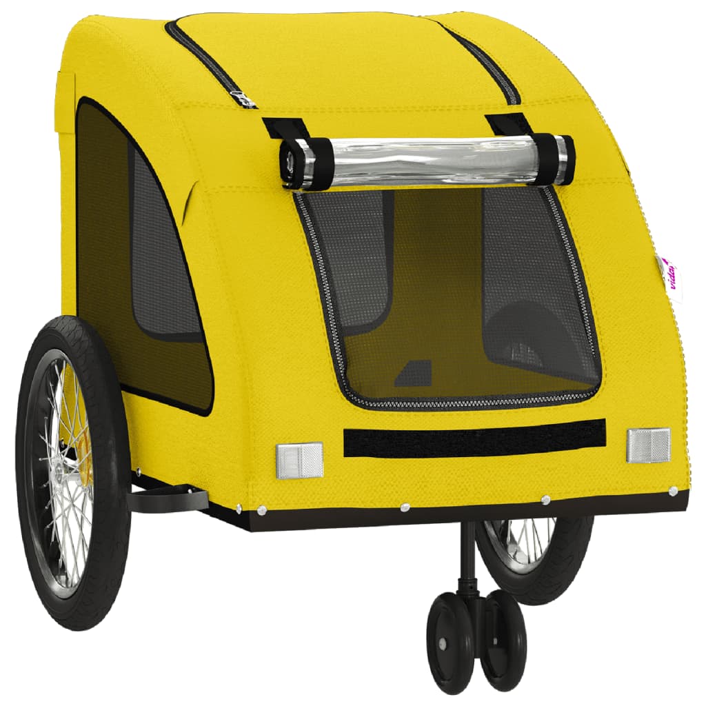 vidaXL Remorque de vélo pour animaux de compagnie jaune