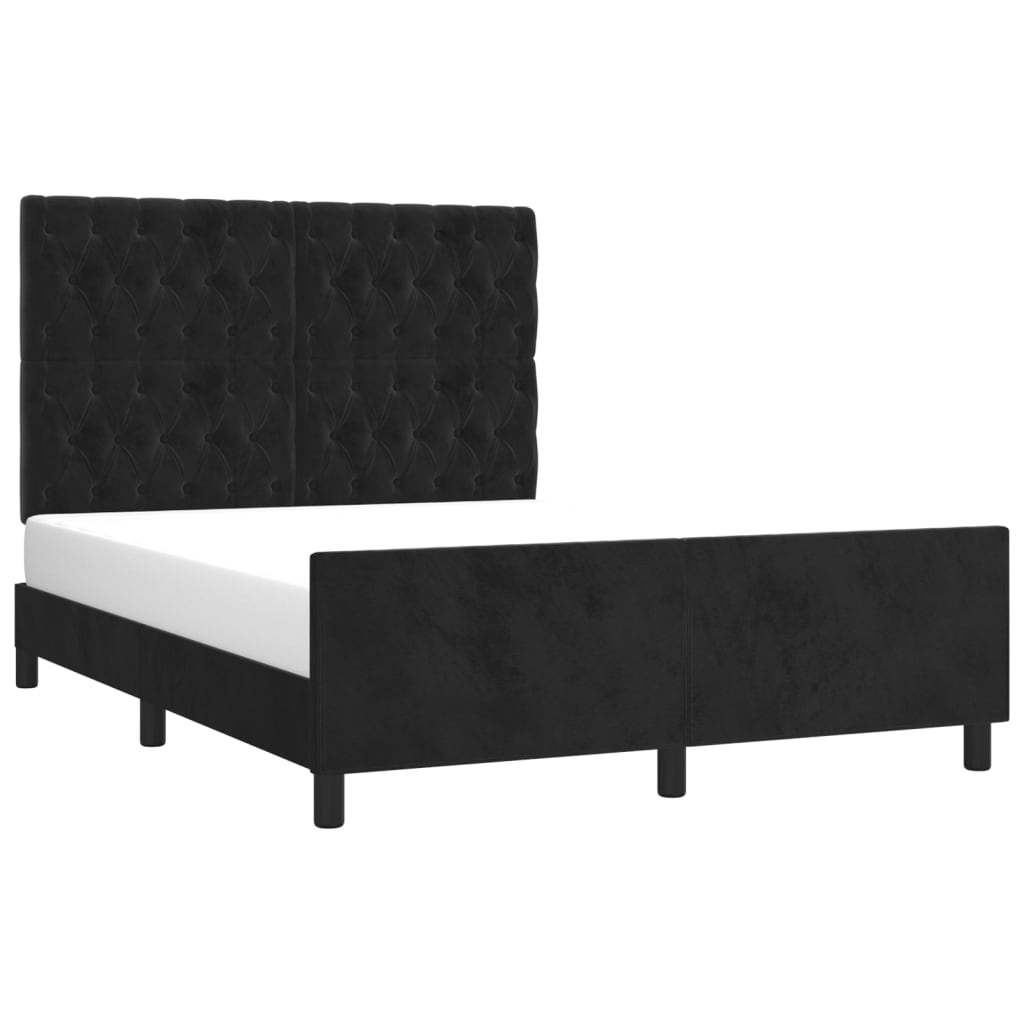 vidaXL Cadre de lit sans matelas noir 140x190 cm velours