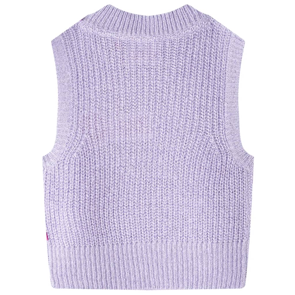Gilet pull-over tricoté pour enfants lilas clair 92