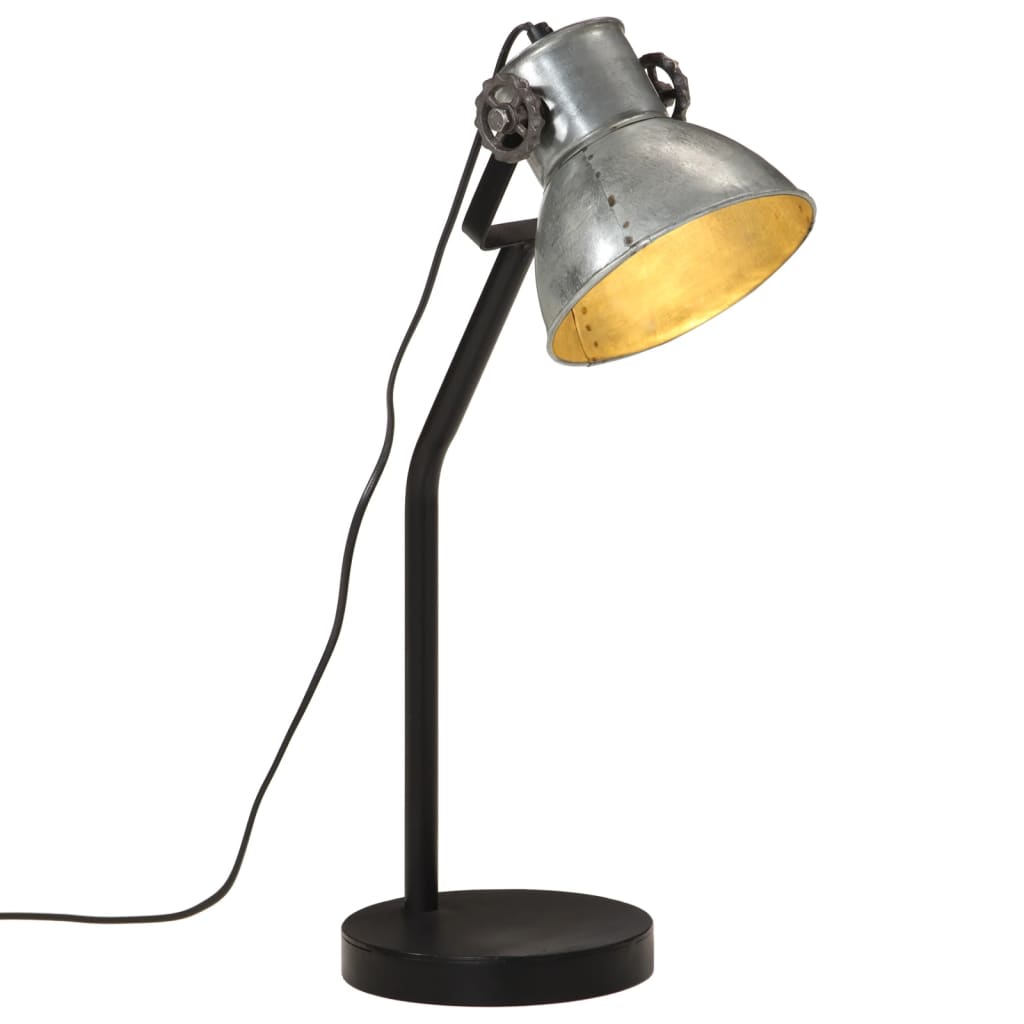 vidaXL Lampe de bureau 25 W argent vintage 17x17x60 cm E27