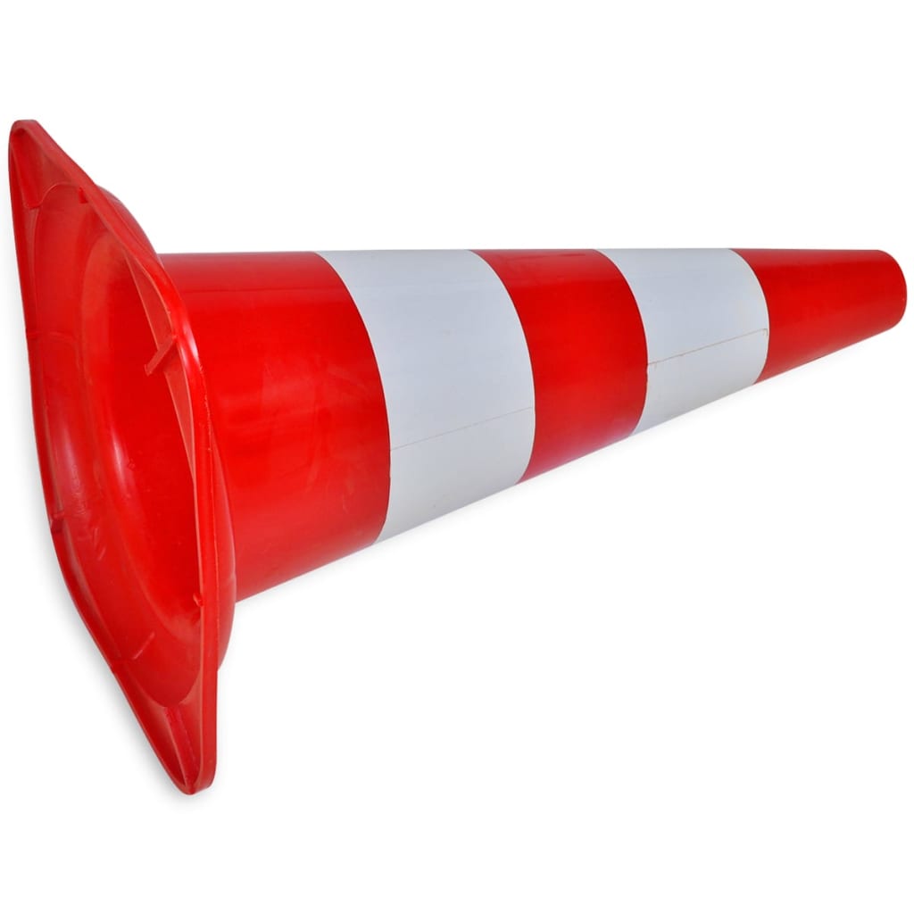 vidaXL Cône de signalisation réfléchissant 10 pcs 50 cm Rouge et blanc