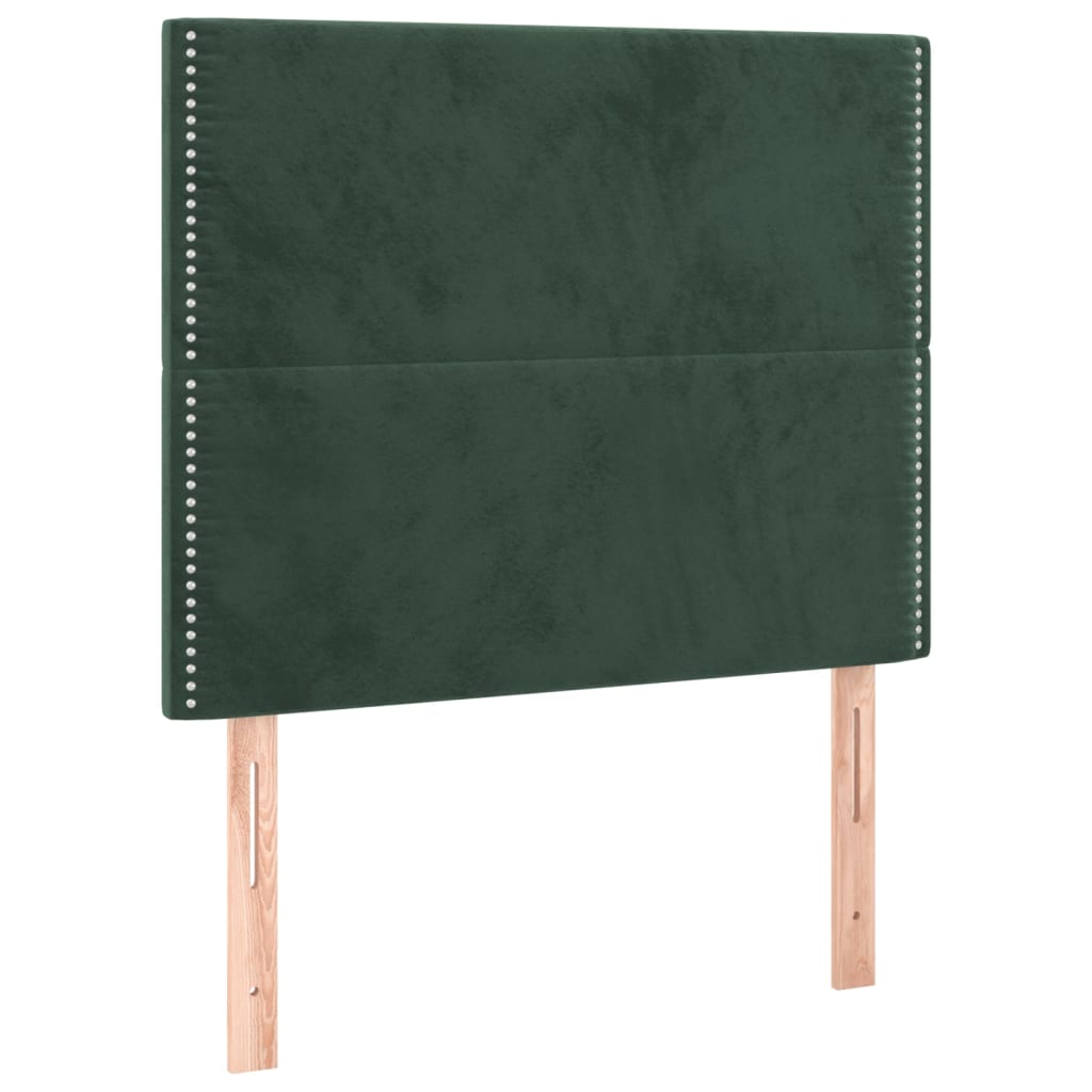 vidaXL Tête de lit à LED Vert foncé 100x5x118/128 cm Velours