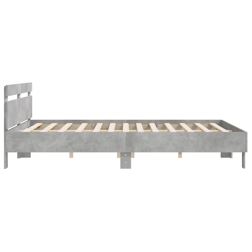 vidaXL Cadre de lit sans matelas gris béton 160x200 cm