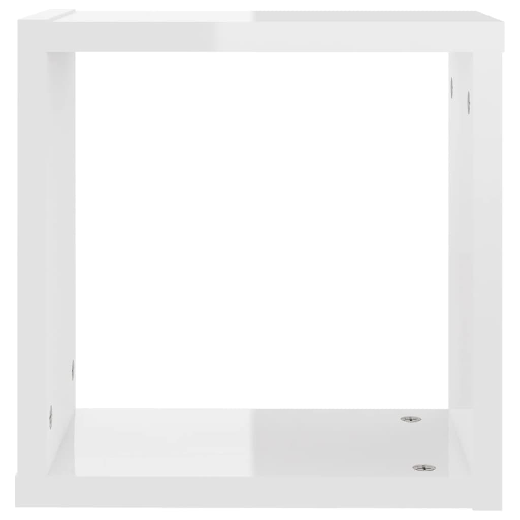 vidaXL Étagères cube murales 4 pcs Blanc brillant 30x15x30 cm