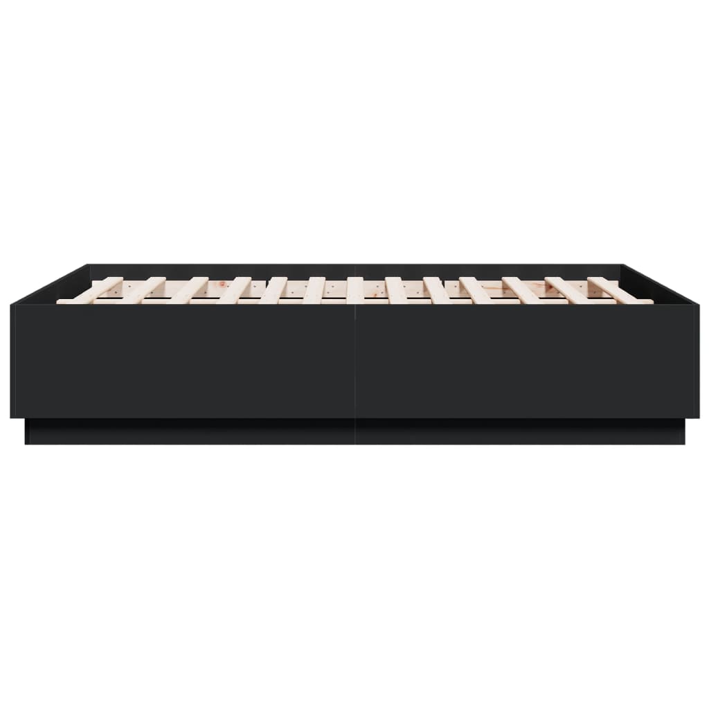 vidaXL Cadre de lit avec LED sans matelas noir 120x190 cm