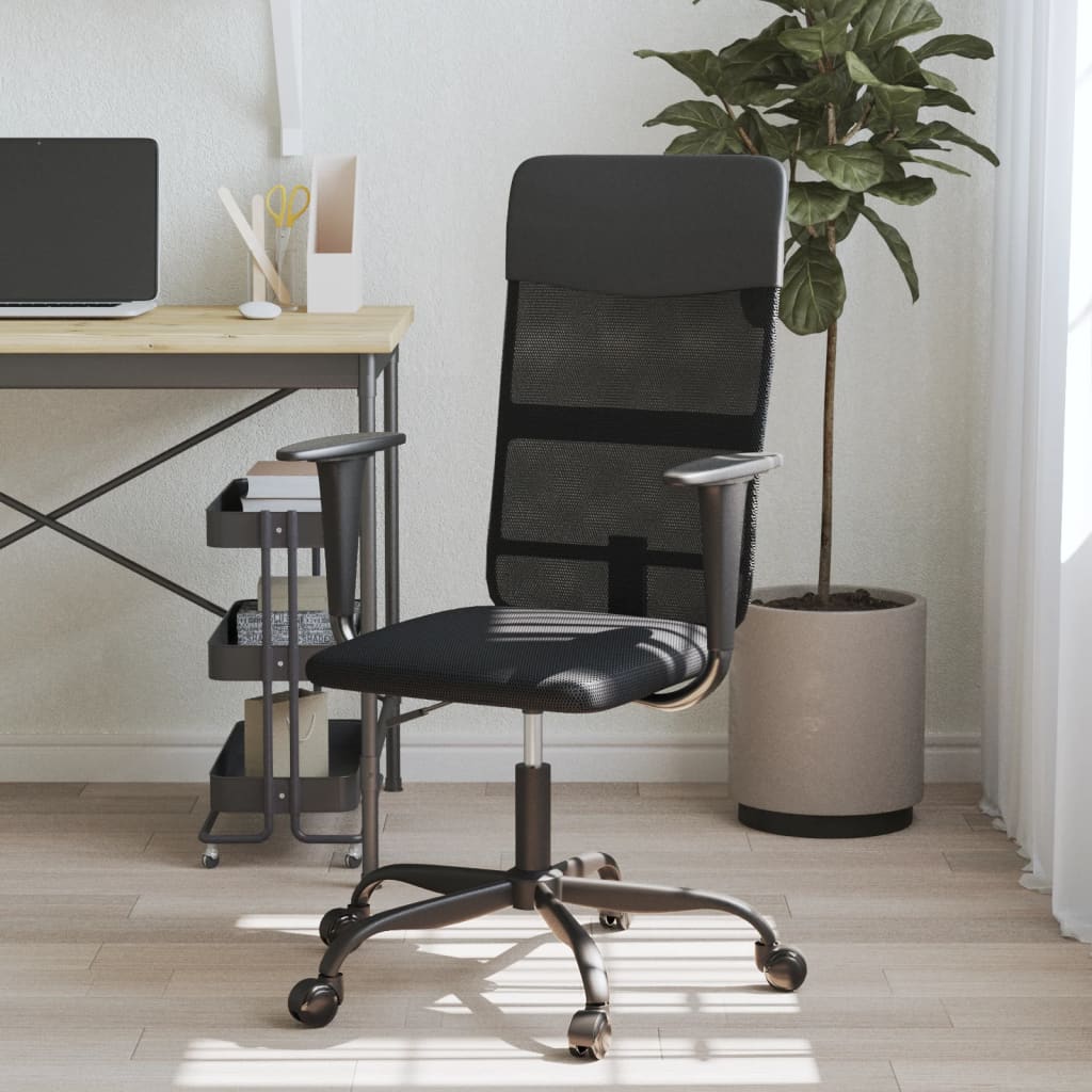 vidaXL Chaise de bureau réglable en hauteur noir