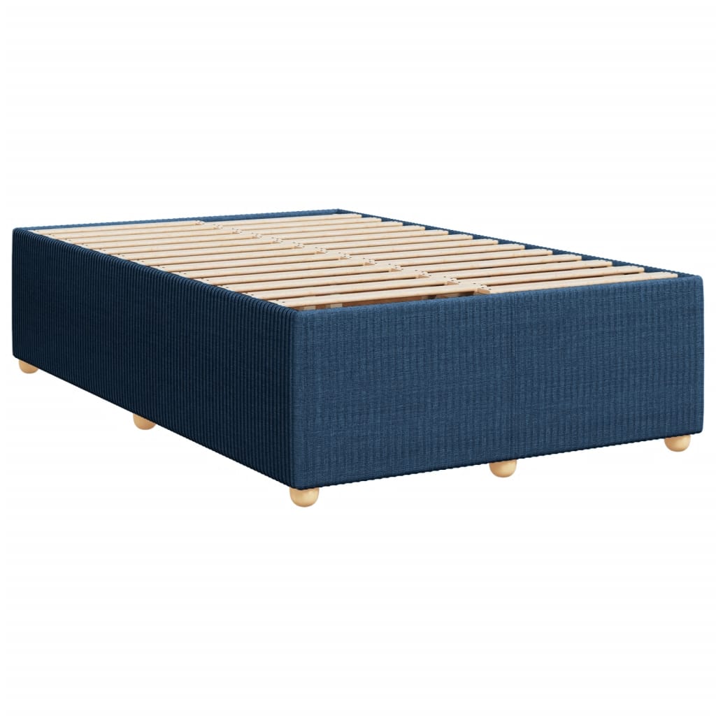 vidaXL Sommier à lattes de lit avec matelas Bleu 120x200 cm Tissu