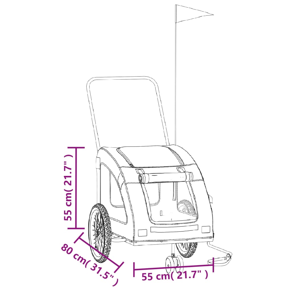 vidaXL Remorque de vélo pour animaux de compagnie rouge