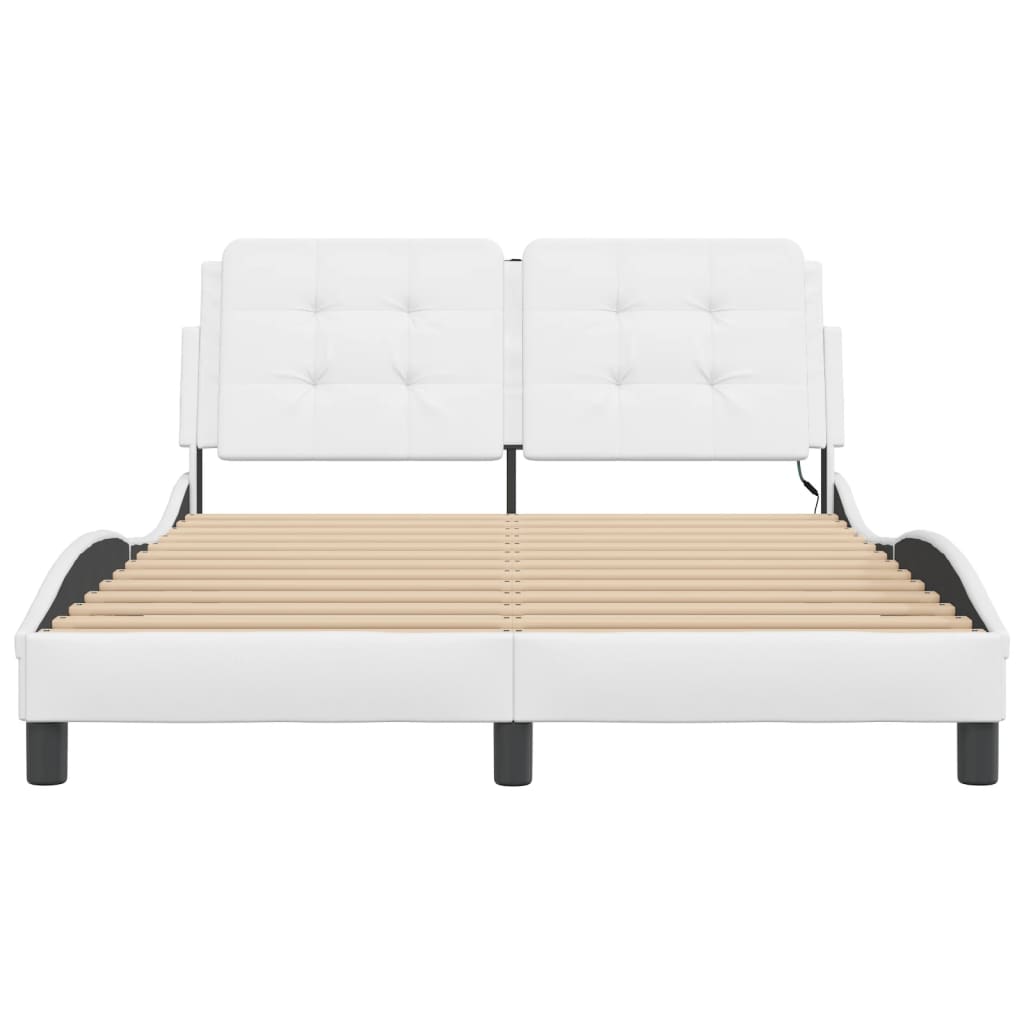 vidaXL Cadre de lit avec LED sans matelas blanc 120x200 cm