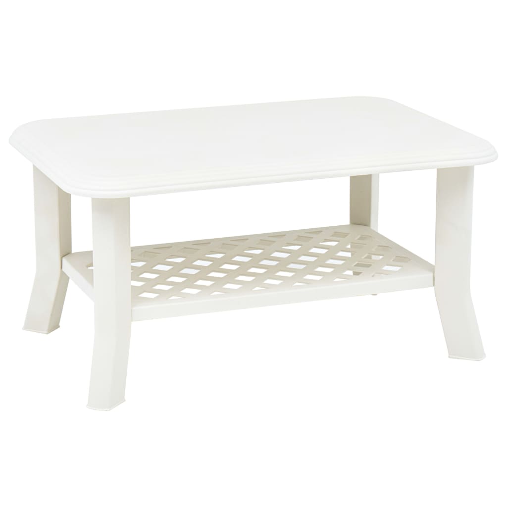 vidaXL Table basse Blanc 90 x 60 x 46 cm Plastique