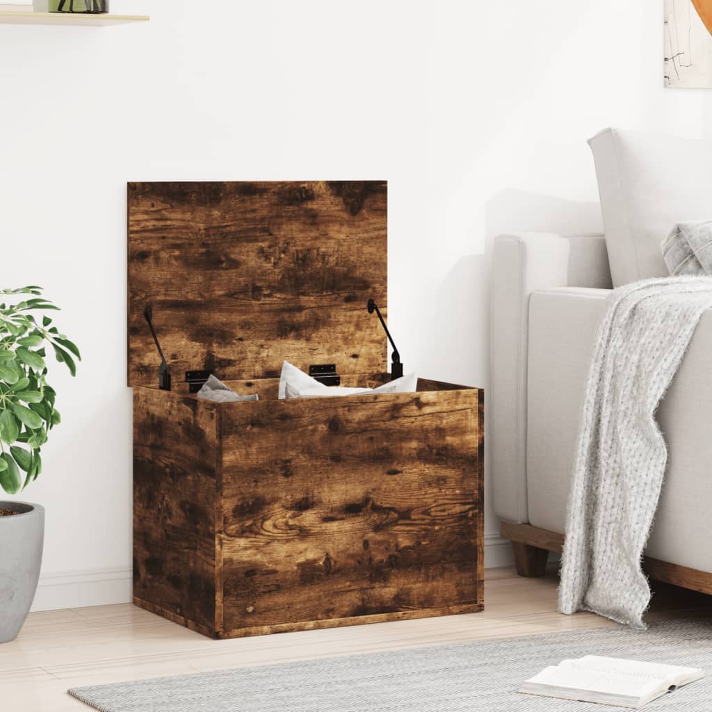 vidaXL Boîte de rangement chêne fumé 60x42x46 cm bois d'ingénierie