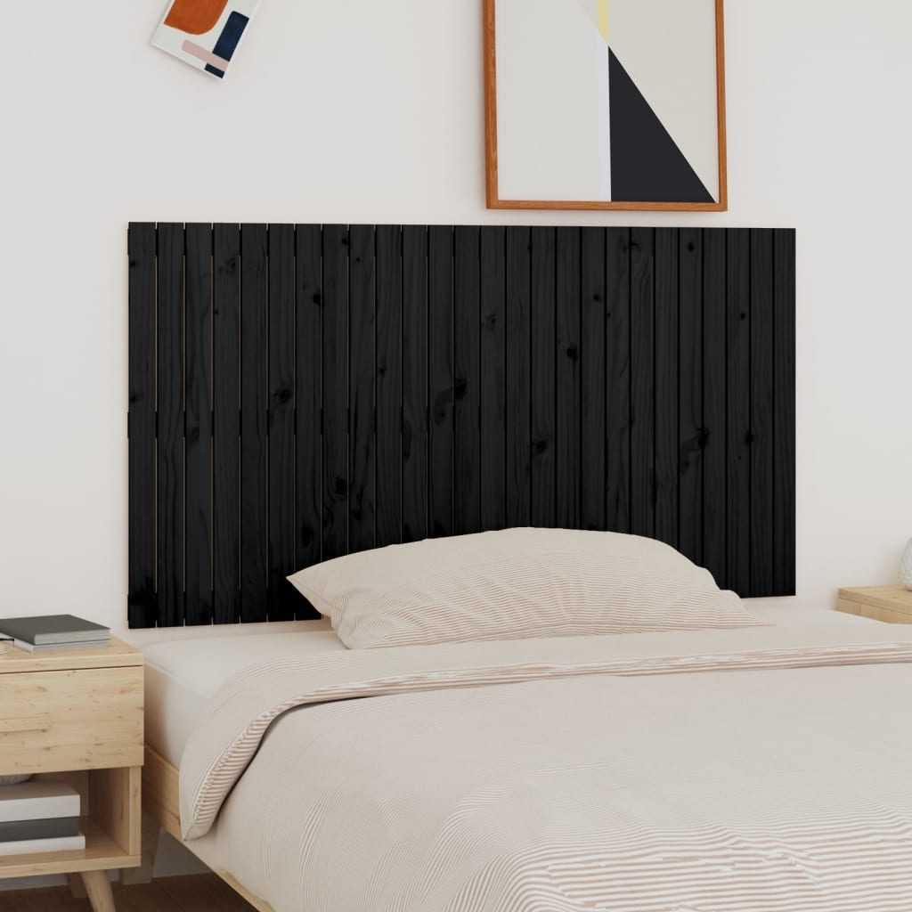 vidaXL Tête de lit murale Noir 166x3x90 cm Bois massif de pin