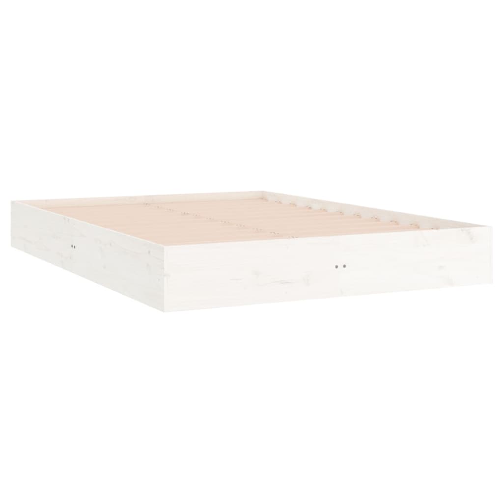 vidaXL Cadre de lit blanc bois massif 140x200 cm