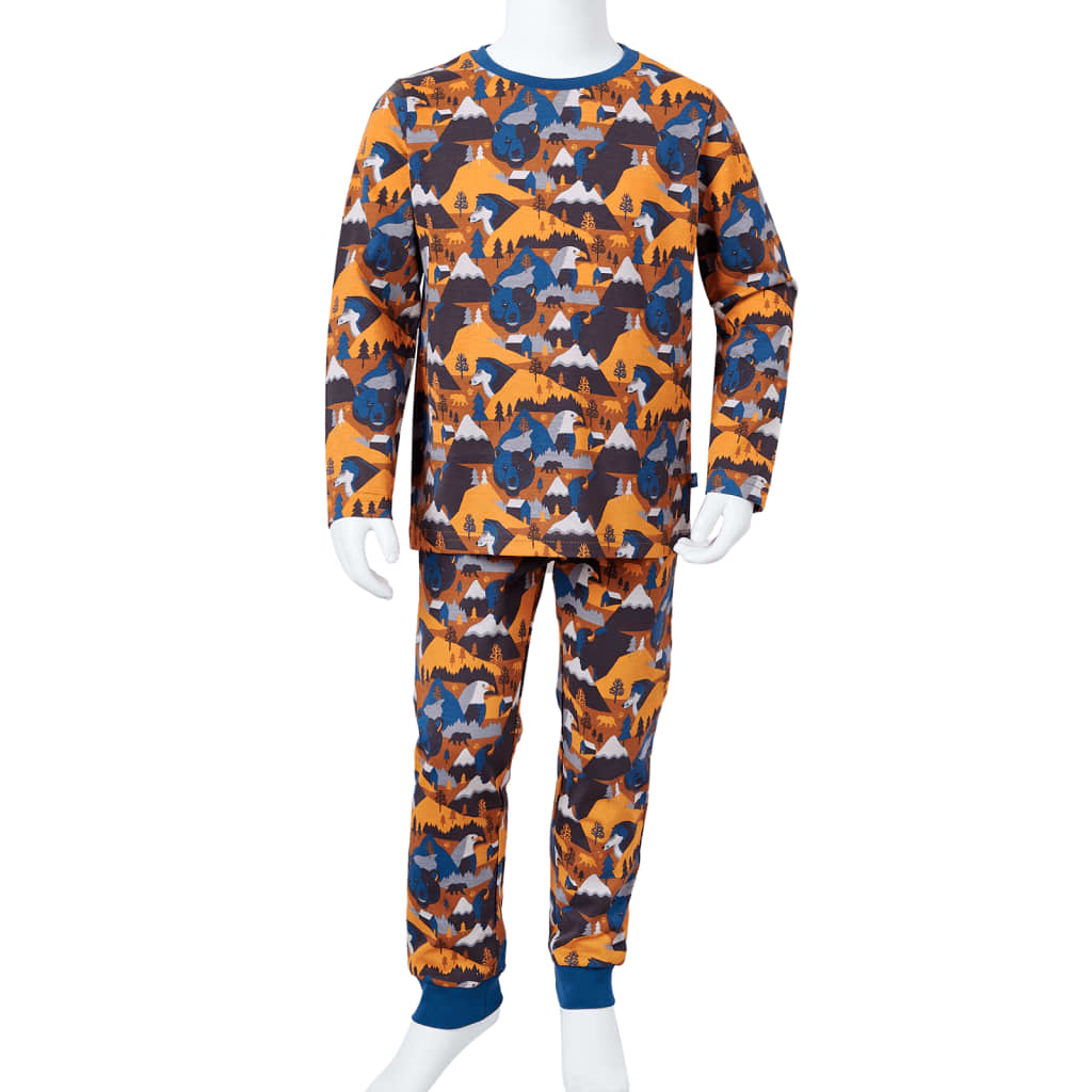 Pyjamas enfants manches longues cognac 128