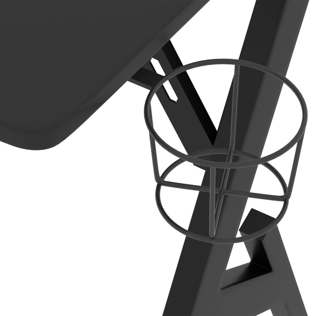 vidaXL Bureau de jeu avec pieds en forme de Y Noir 110x60x75 cm
