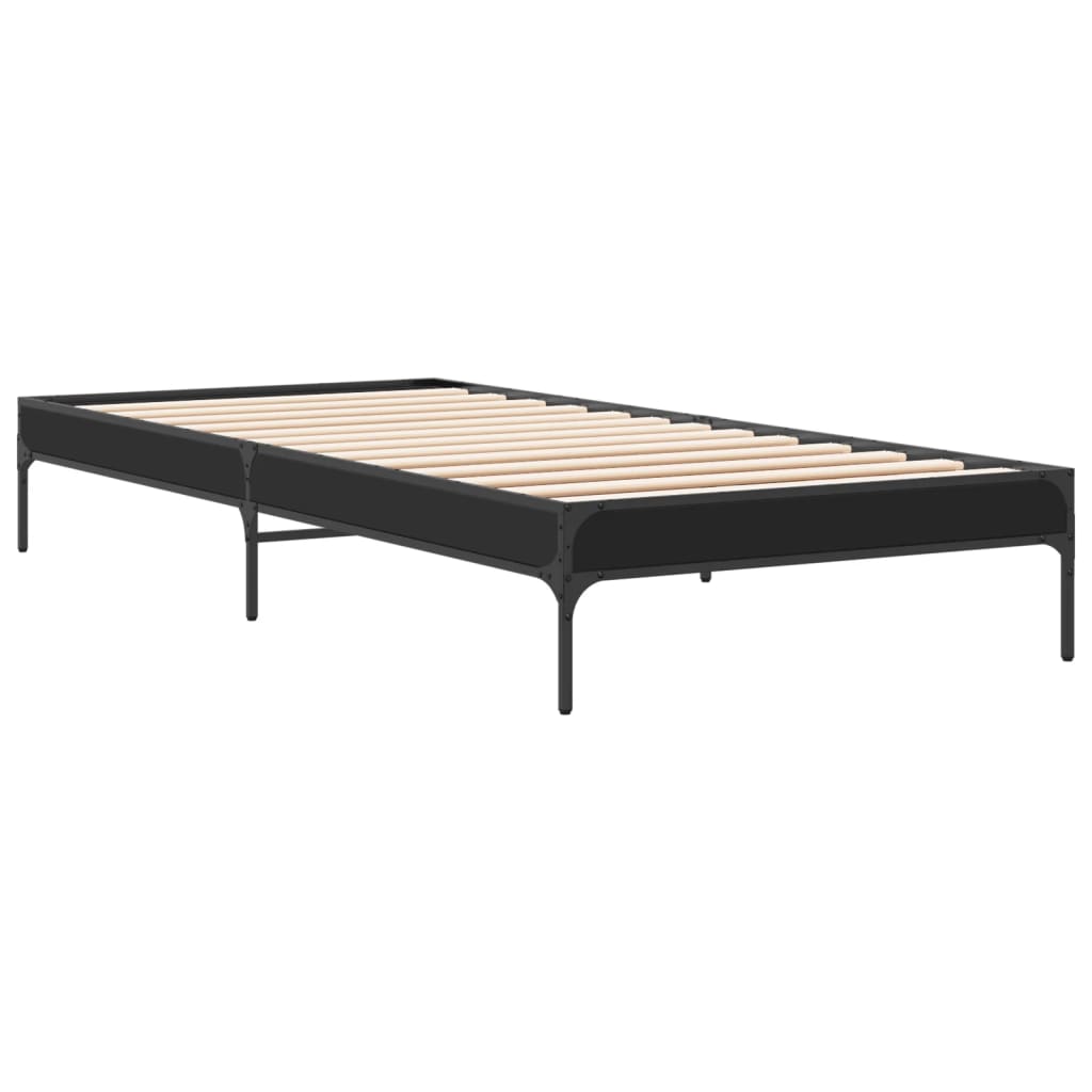 vidaXL Cadre de lit sans matelas noir 100x200 cm