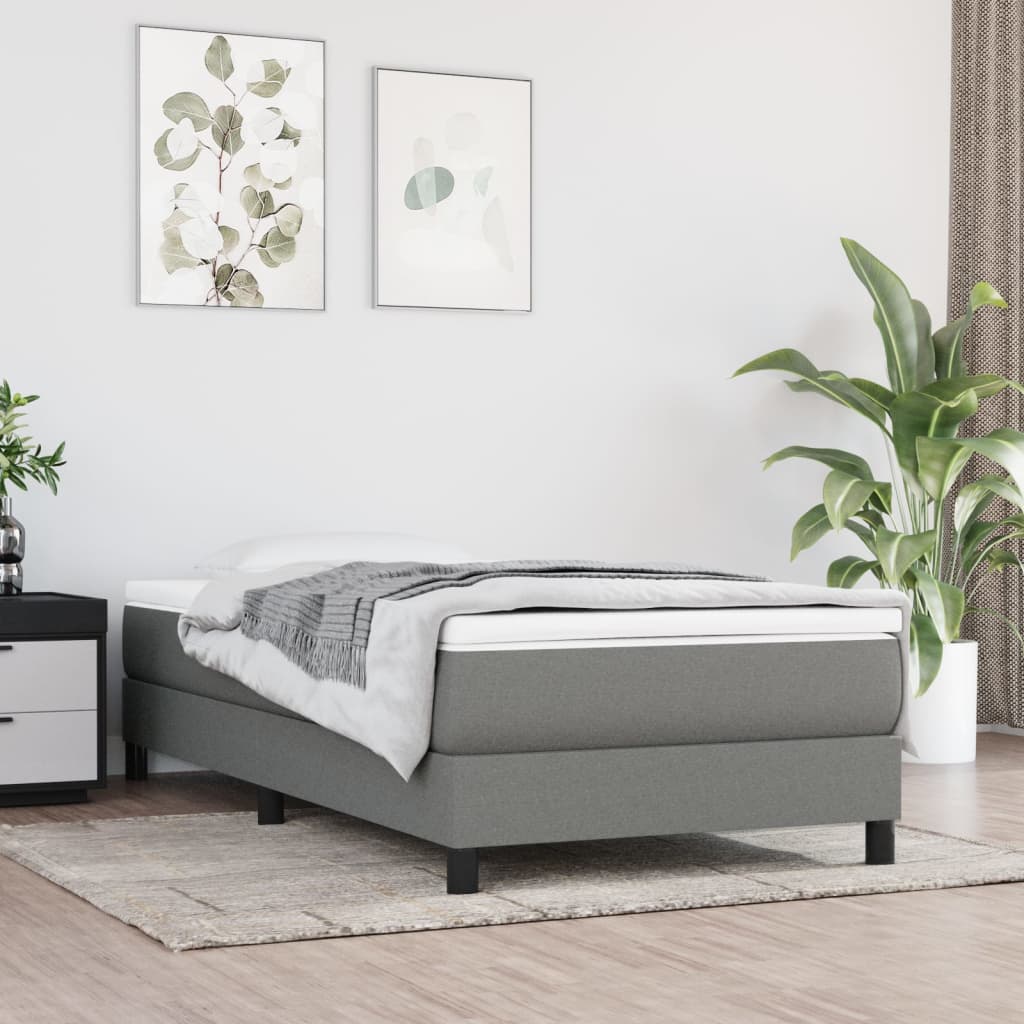 vidaXL Matelas de lit à ressorts ensachés Gris foncé 90x190x20cm Tissu