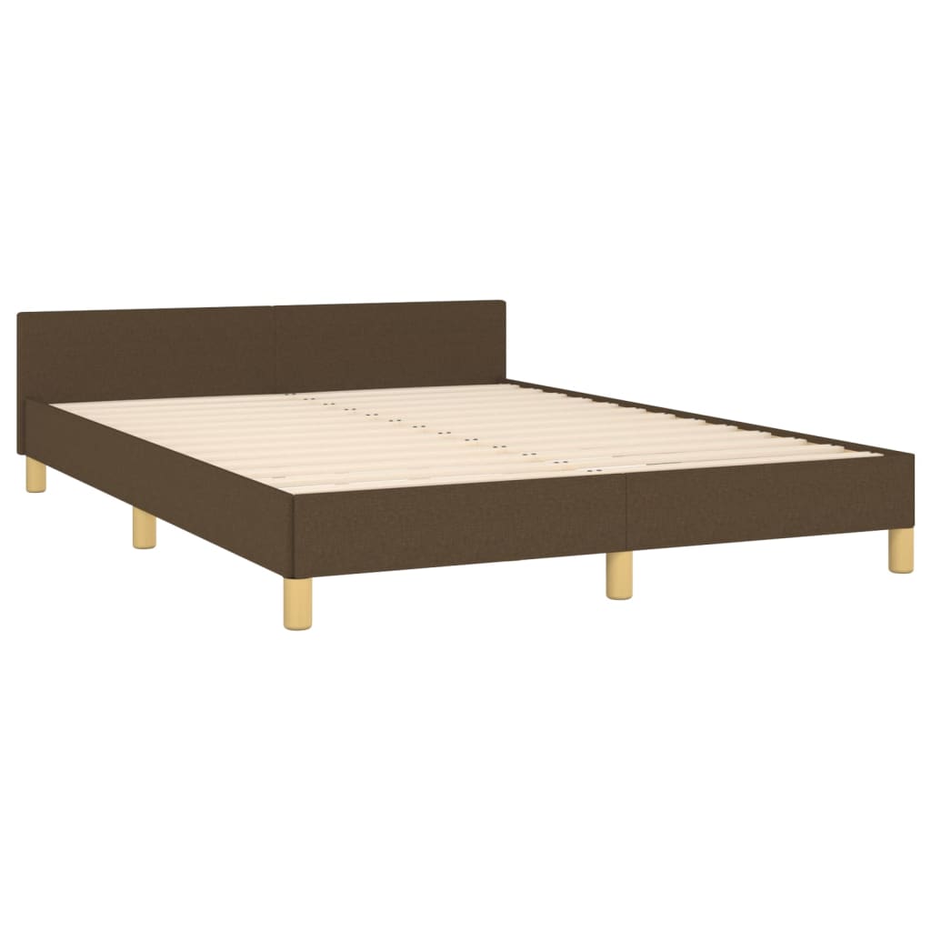 vidaXL Cadre de lit sans matelas marron foncé 140x190 cm tissu