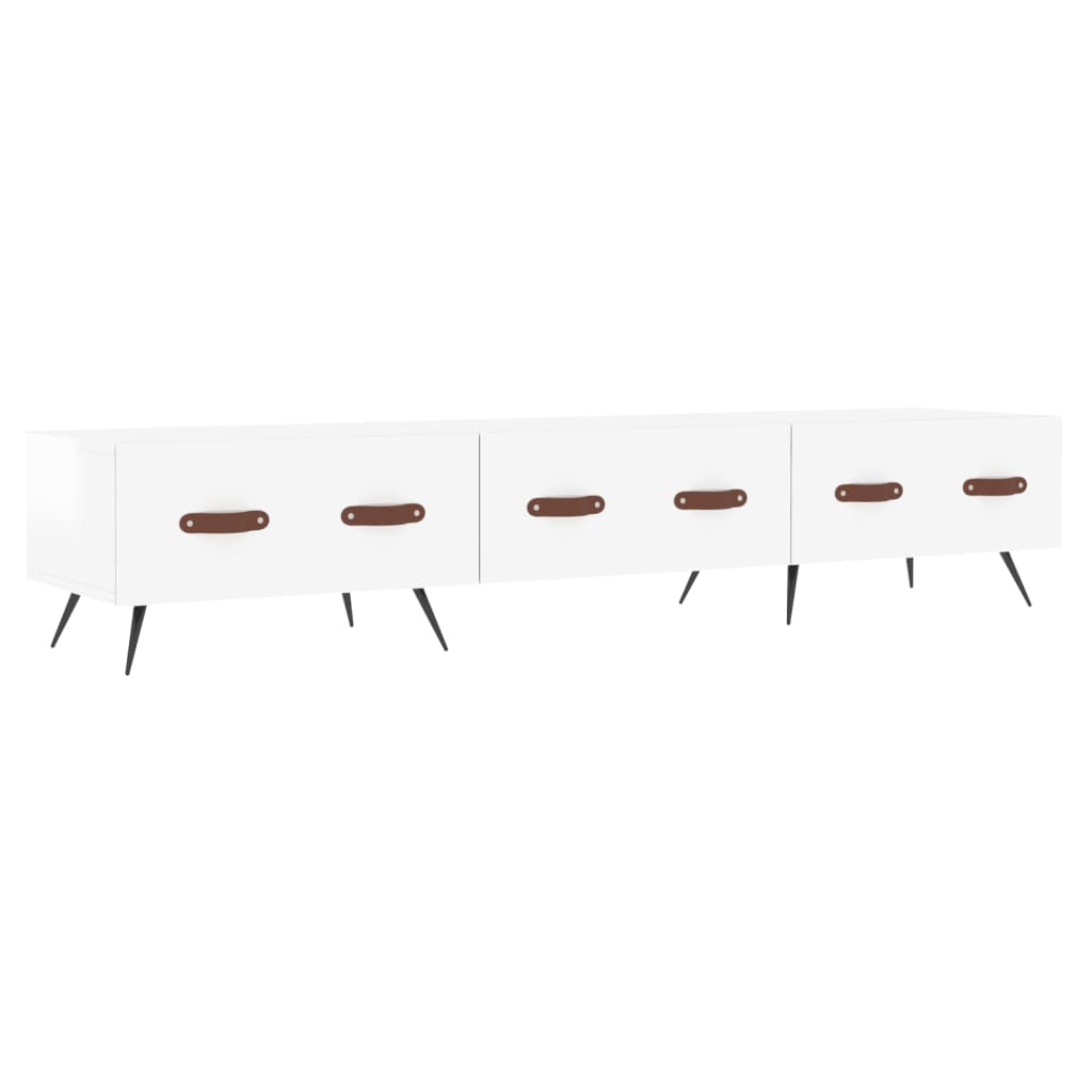 vidaXL Meuble TV blanc brillant 150x36x30 cm bois d'ingénierie