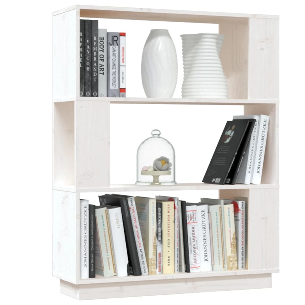 vidaXL Bibliothèque/Séparateur de pièce Blanc 80x25x101 cm Pin massif