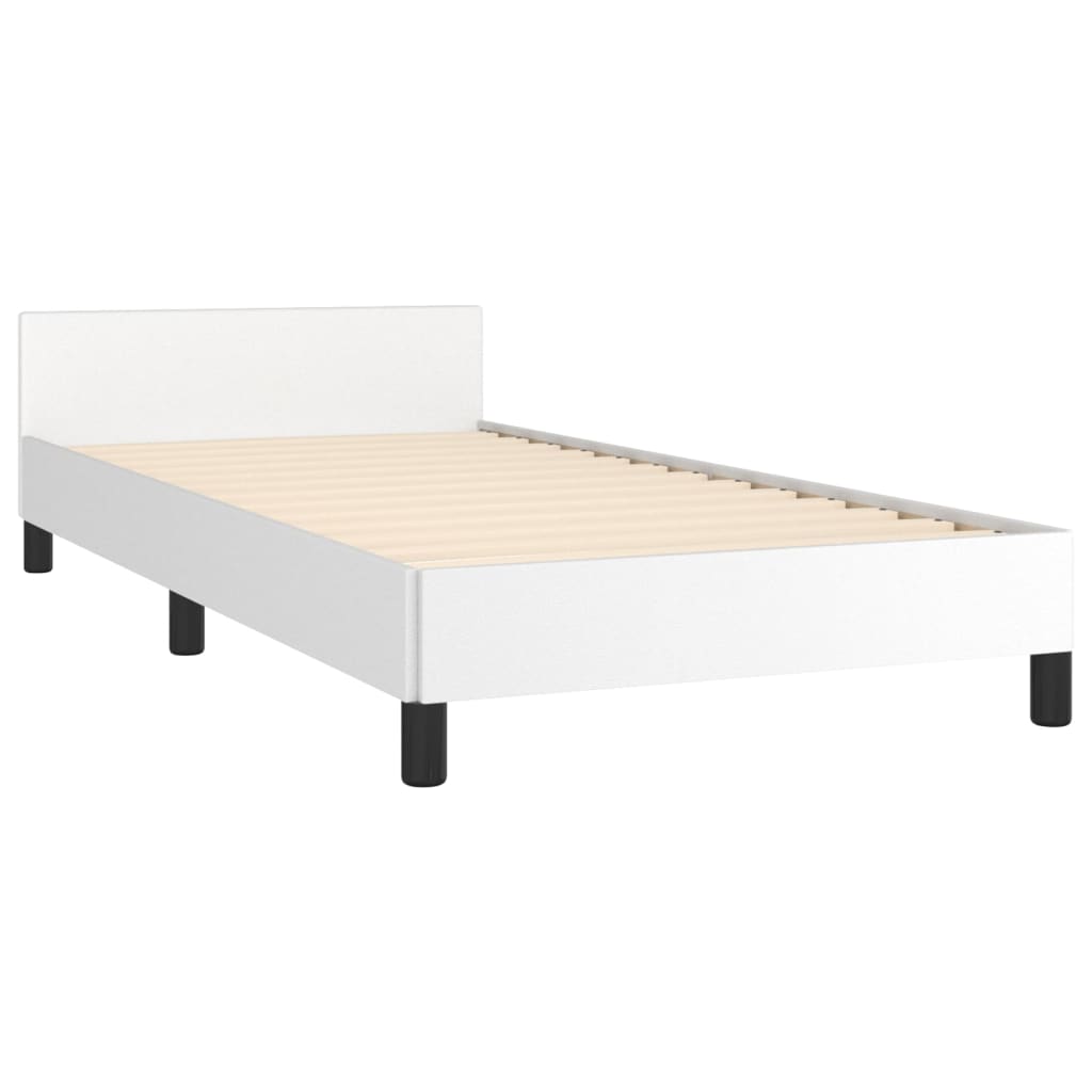 vidaXL Cadre de lit avec tête de lit sans matelas blanc 90x200 cm