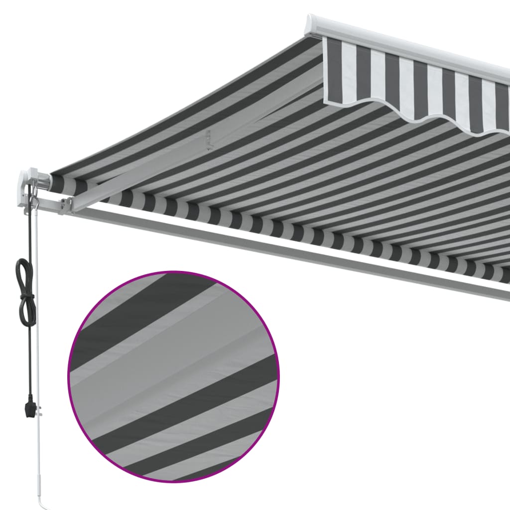 vidaXL Auvent rétractable automatique anthracite et blanc 400x350 cm