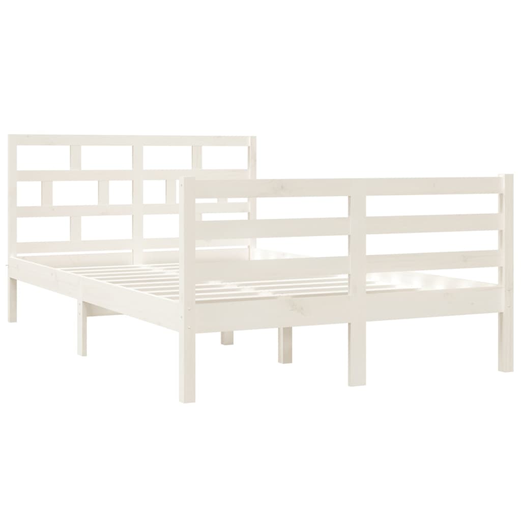 vidaXL Cadre de lit Blanc 120x190 cm Petit double Bois massif