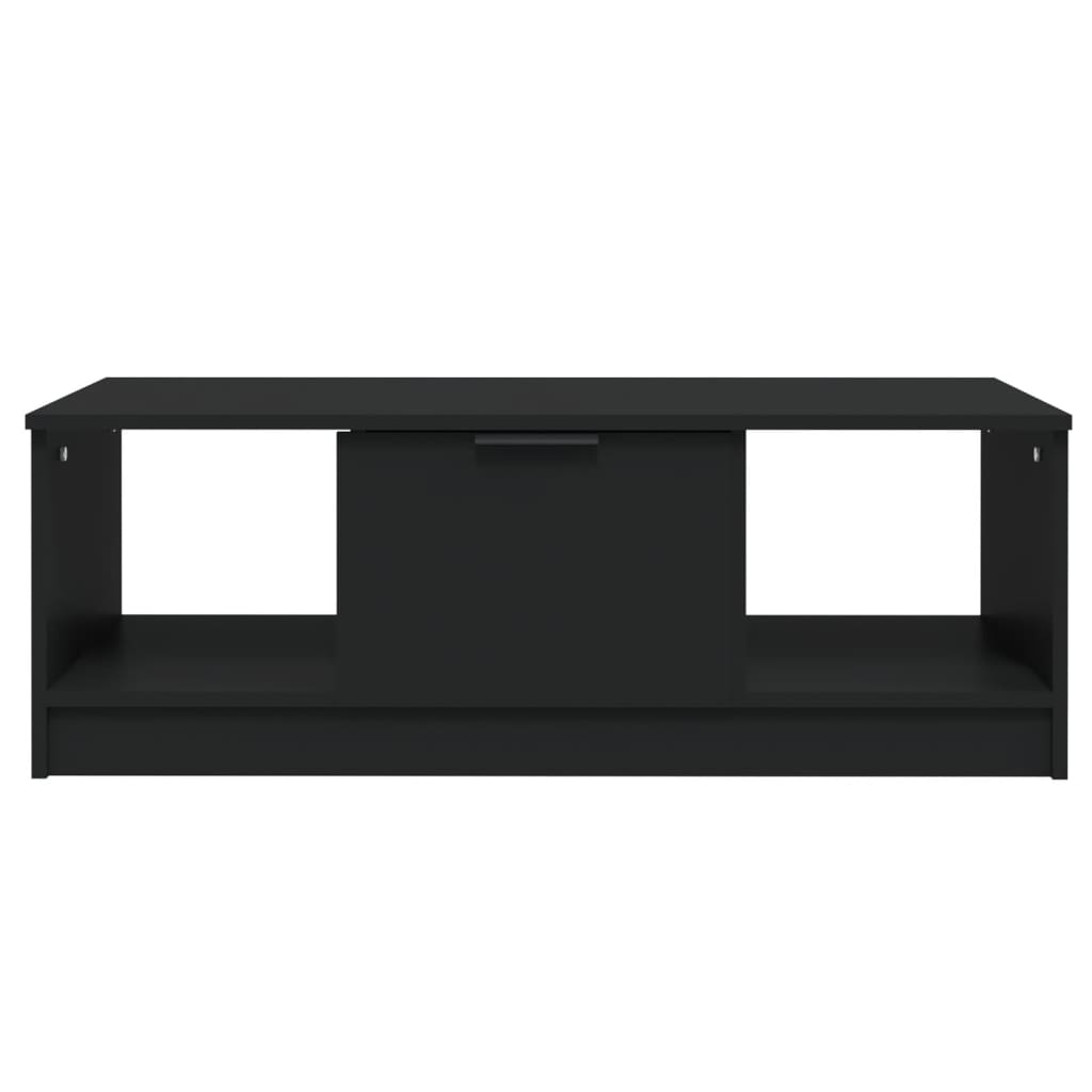 vidaXL Table basse noir 102x50x36 cm bois d'ingénierie