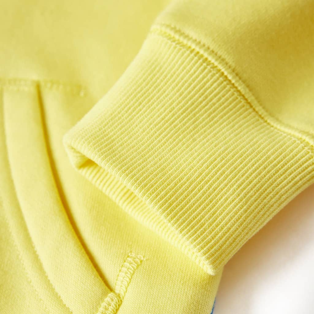 Sweat-shirt à capuche et fermeture éclair pour enfants jaune clair 116