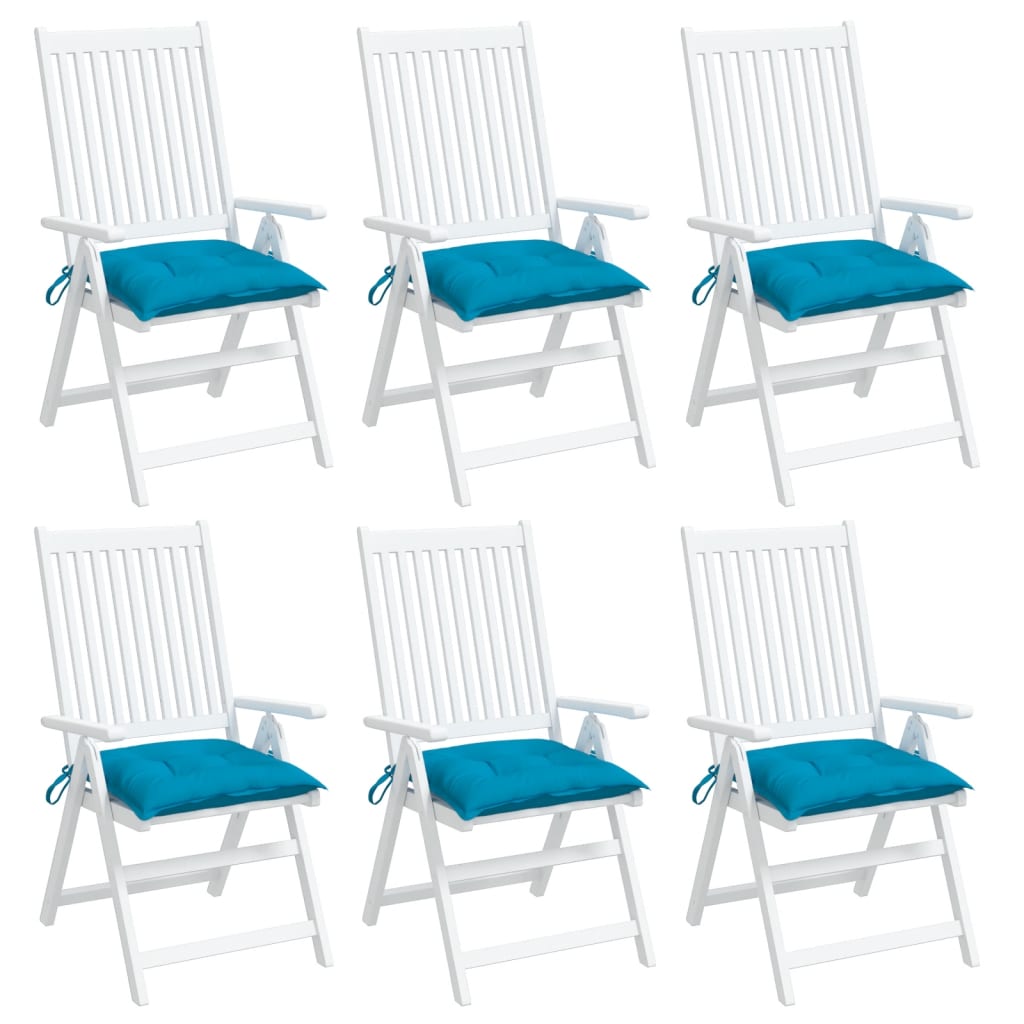 vidaXL Coussins de chaise 6 pcs bleu clair 40x40x7 cm tissu oxford