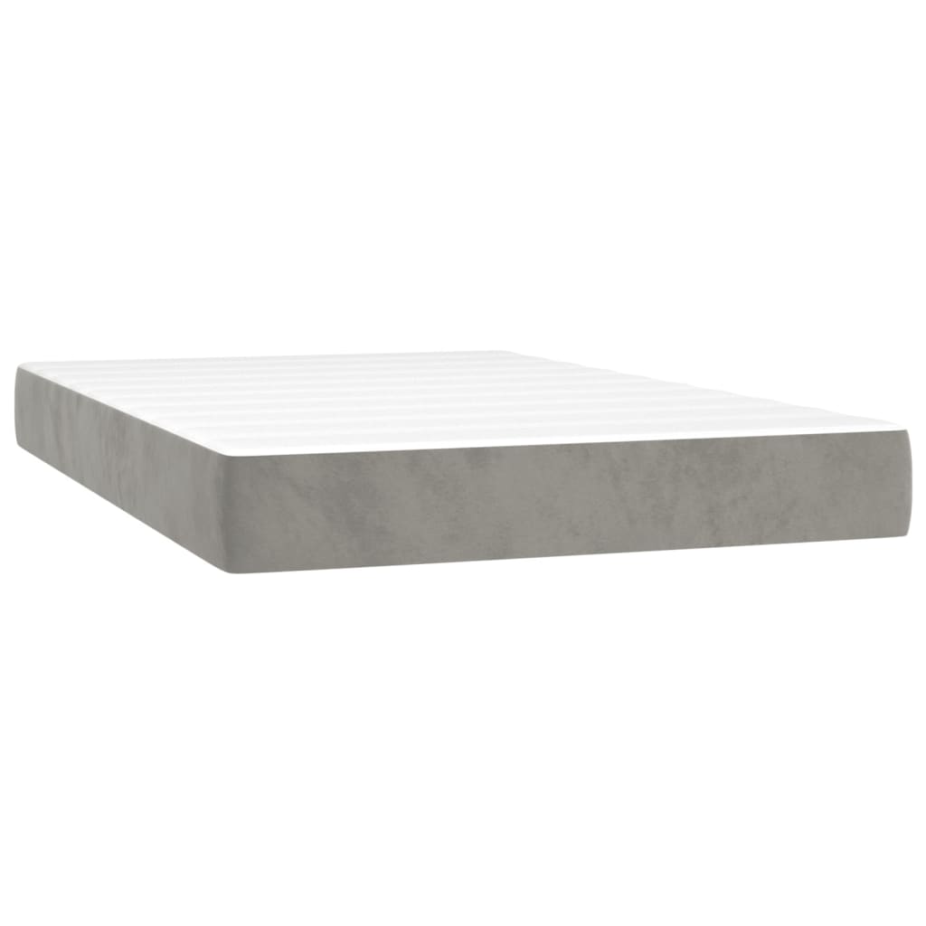 vidaXL Sommier à lattes de lit et matelas Gris clair 120x200cm Velours