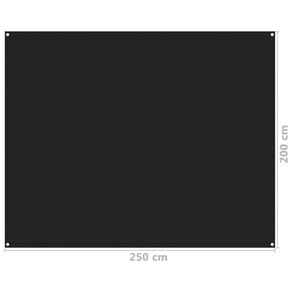 vidaXL Tapis de tente 250x200 cm Noir