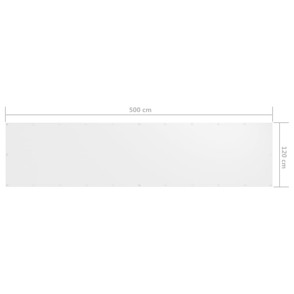 vidaXL Écran de balcon Blanc 120x500 cm Tissu Oxford