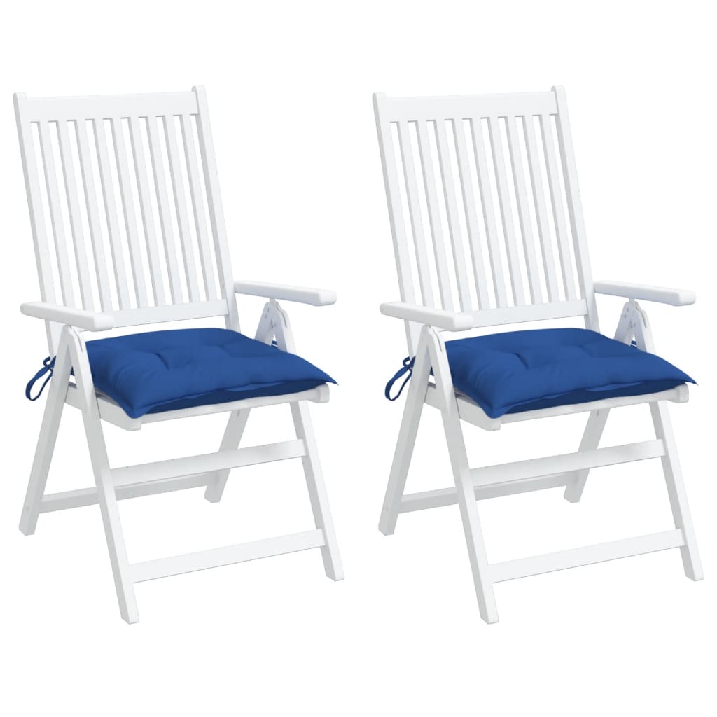 vidaXL Coussins de chaise lot de 2 bleu 40x40x7 cm tissu oxford