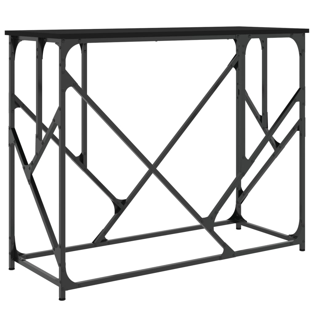 vidaXL Table console noir 100x40x80 cm bois d'ingénierie