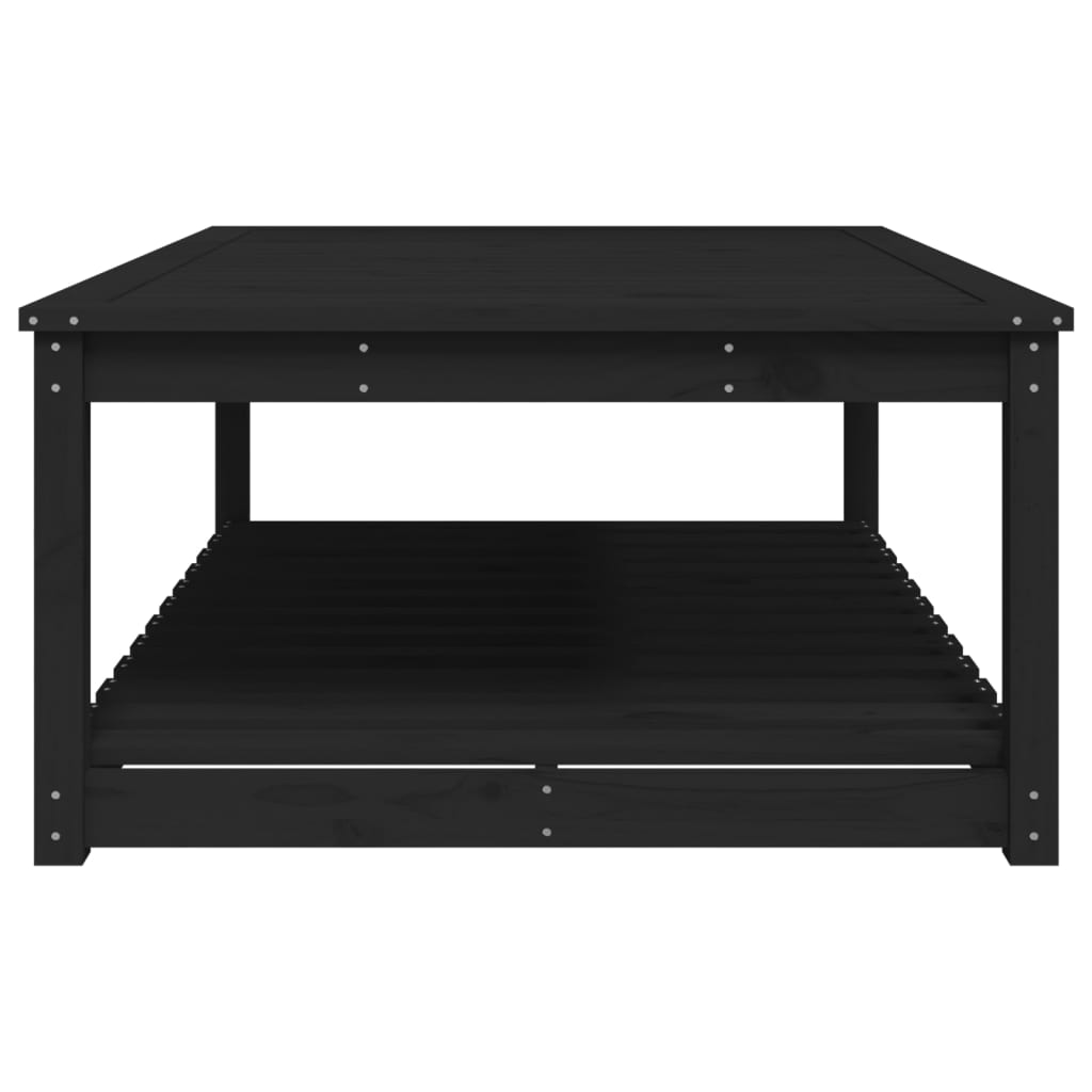 vidaXL Table de jardin noir 121x82,5x45 cm bois massif de pin