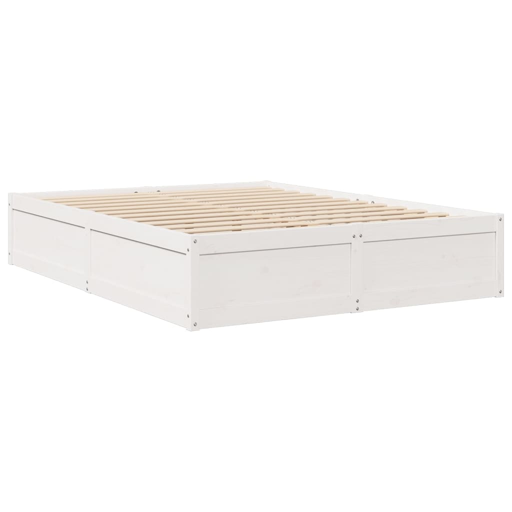 vidaXL Lit avec matelas blanc 140x200 cm bois massif de pin